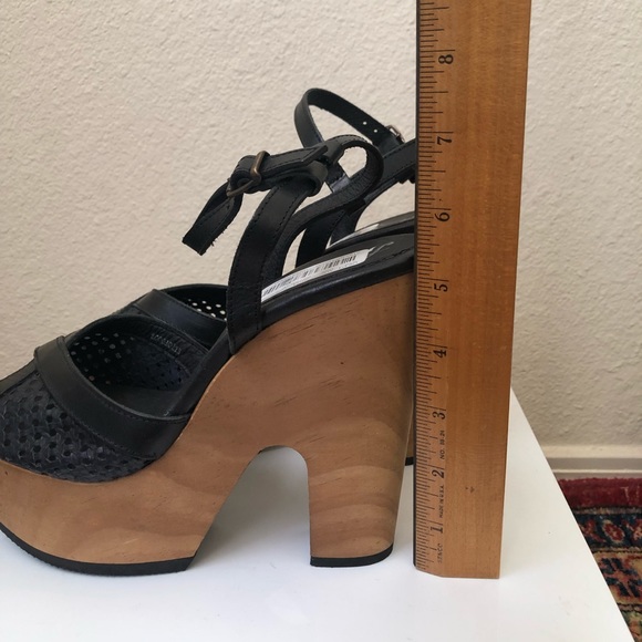 Free People Rendezvous black wood heel clog boho - Picture 8 of 9